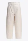 S Max Mara Tailored Trousers With Back Pockets And Front Pleats In Cream