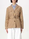 S Max Mara Giulia Twill Belted Jacket In Camel