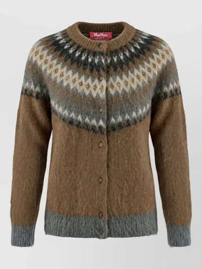 S Max Mara Jacquard Geometric-pattern Cardigan
