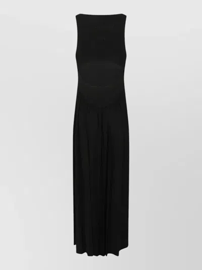 S Max Mara Jersey Dress Panino Cutout Gathered Waist Midi In Black