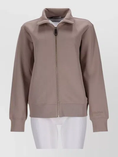 S Max Mara Jersey Fitted Jacket In Brown