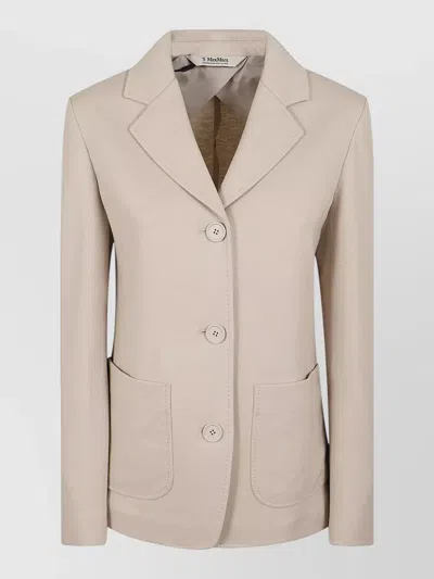 S Max Mara Jersey Single Breasted Jacket Fata In Neutral
