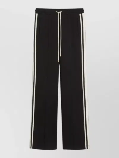 S Max Mara Jersey Wide Leg High Waist Pants In Black