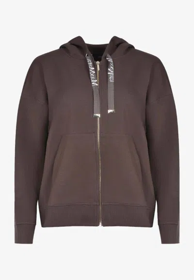 's Max Mara Jour Zip-up Drawstring Sweatshirt In Brown