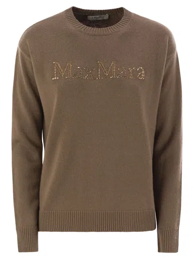 's Max Mara S Max Mara Kassel Wool And Cashmere Sweater With Logo In Cammello