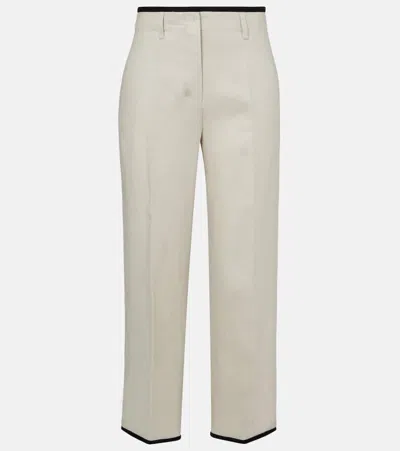 's Max Mara Kastel Linen Cropped Wide-leg Pants In Beige