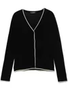 S Max Mara Knit Cardigan With Pockets And V Neck In Black