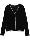 S Max Mara Knit Cardigan With Pockets And V Neck In Black