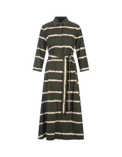's Max Mara Olanda Striped Cotton Midi Dress In Kaki
