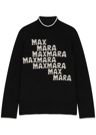 's Max Mara Kir Logo-intarsia Wool Jumper In Black
