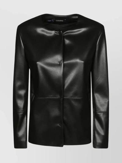 's Max Mara Festoso Faux Leather Jacket In Black