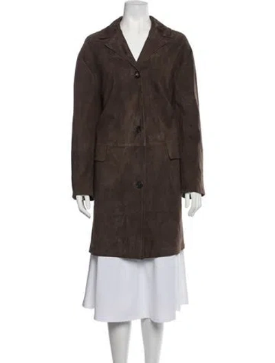 Pre-owned S Max Mara Lamb Leather Jacket In Brown