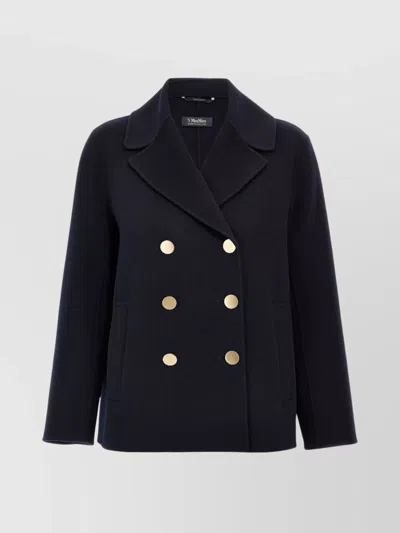 S MAX MARA LAPEL COAT DOUBLE-BREASTED SIDE POCKETS