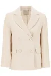 S Max Mara Laura's Double-breasted Linen Bl In Beige