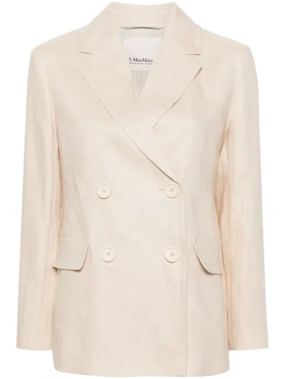 S MAX MARA LAURA DOUBLE-BREASTED LINEN BLAZER