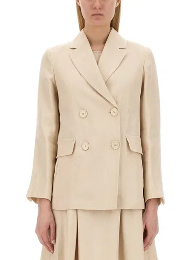 S Max Mara "laura" Jacket In Neutral
