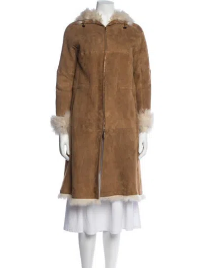 Pre-owned S Max Mara Leather Coat In Brown