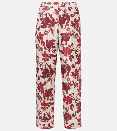 S Max Mara Leda Printed Silk Wide-leg Pants In Multicoloured