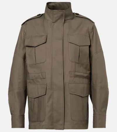 's Max Mara Leila Cotton-blend Twill Jacket In Brown