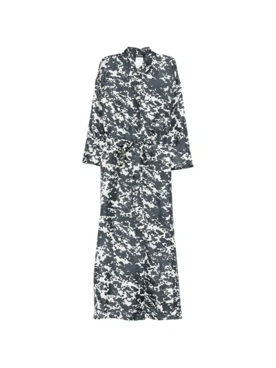 's Max Mara Leva Abstract-print Tied-waist Maxi Dress In Blue
