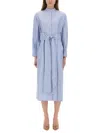 S Max Mara Celeste Oxford Cotton Shirt Dress In Azure