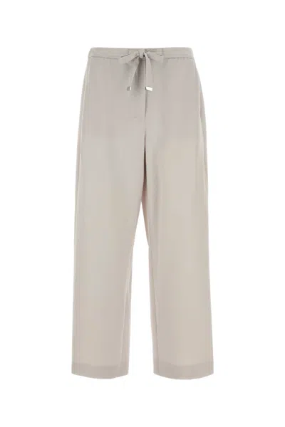 'S MAX MARA LIGHT GREY WOOL ARGENTA WIDE-LEG PANT