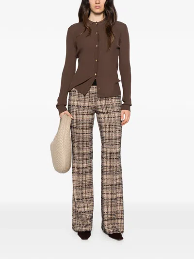 S Max Mara Limone Ribbed-knit Cardigan In Brown