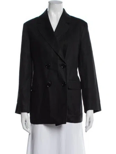 Pre-owned 's Max Mara Linen Blazer In Black