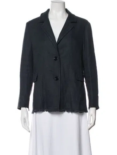 Pre-owned S Max Mara Linen Blazer In Blue