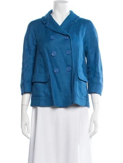 Pre-owned S Max Mara Linen Blazer In Blue