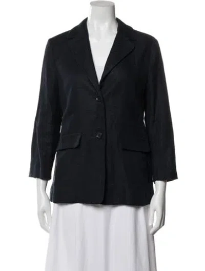 Pre-owned 's Max Mara Linen Blazer In Blue