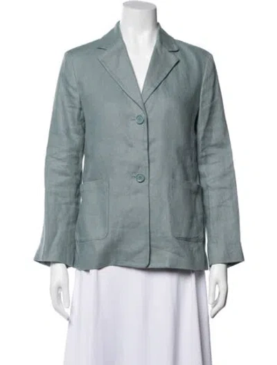 Pre-owned 's Max Mara Linen Blazer In Blue