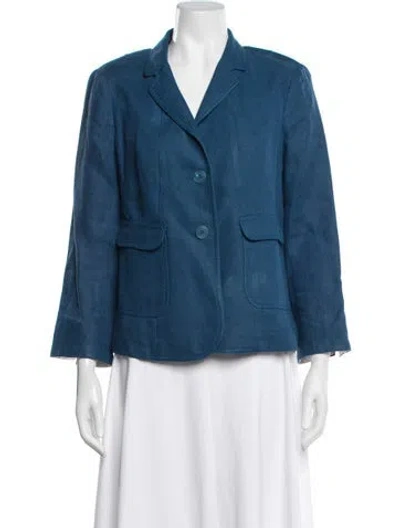 Pre-owned S Max Mara Linen Blazer In Blue