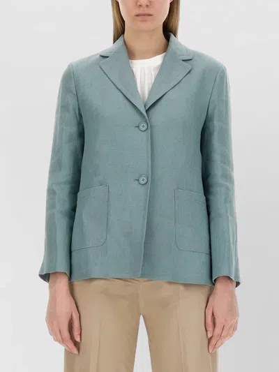 S Max Mara Linen Blazer In Green