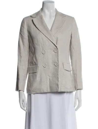 Pre-owned S Max Mara Linen Blazer In Grey