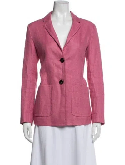Pre-owned S Max Mara Linen Blazer In Pink