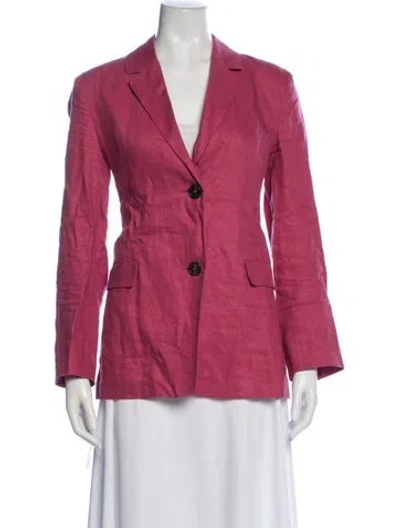 Pre-owned S Max Mara Linen Blazer In Pink