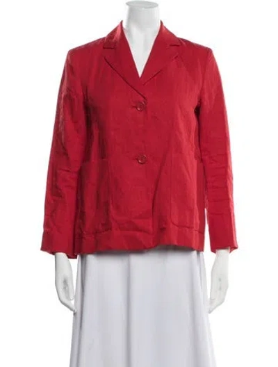 Pre-owned S Max Mara Linen Blazer In Red