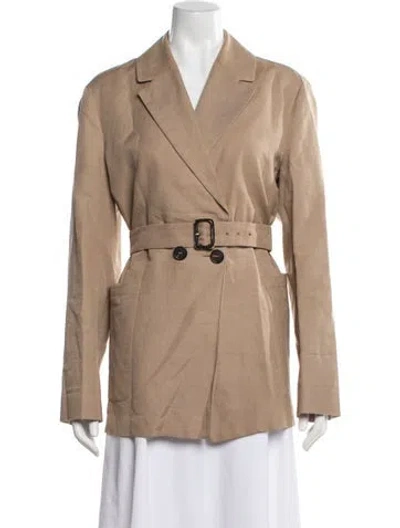 Pre-owned 's Max Mara Linen Coat In Brown
