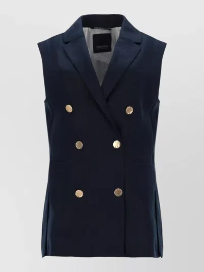 S Max Mara Linen Double-breasted Vest