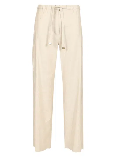 's Max Mara Linen Drawstring Trousers White
