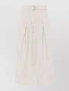 's Max Mara Linen High Waist Pleated Trousers With Belt