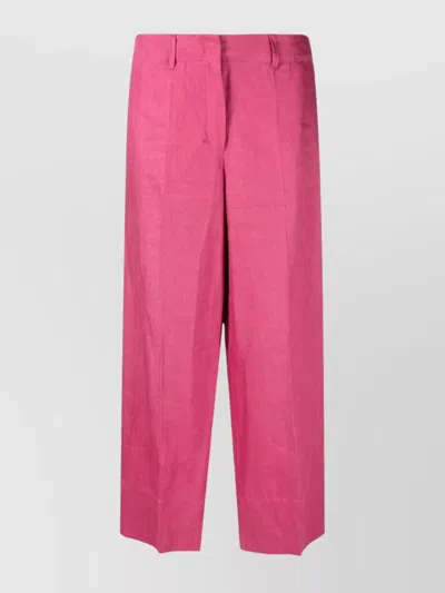 S MAX MARA LINEN HIGH WAIST WIDE-LEG TROUSERS