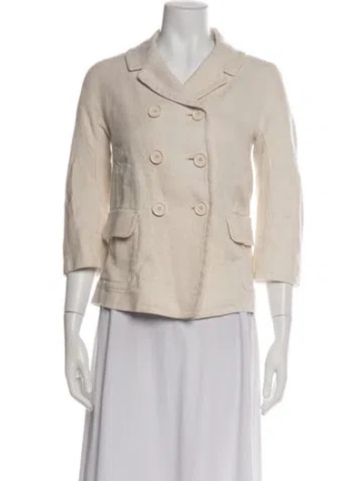 Pre-owned S Max Mara Linen Jacket In Blue/green