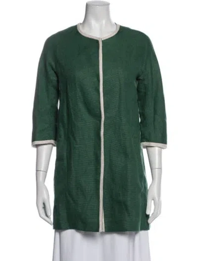Pre-owned S Max Mara Linen Jacket In Green