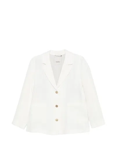 's Max Mara Single-breasted Linen Blazer In White