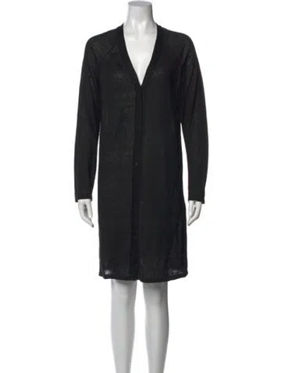 Pre-owned 's Max Mara Linen Knee-length Dress In Black