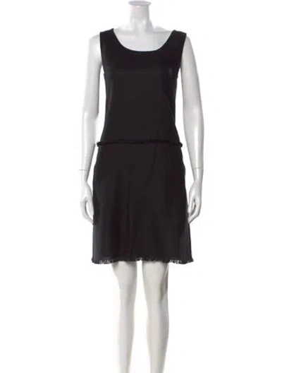 Pre-owned S Max Mara Linen Knee-length Dress In Black