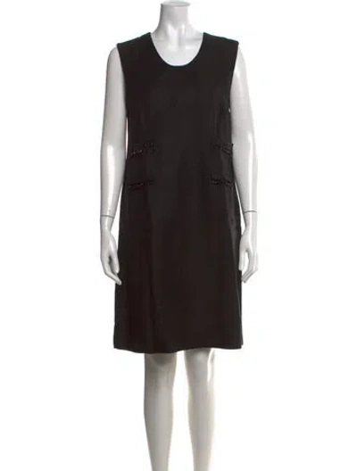 Pre-owned S Max Mara Linen Knee-length Dress In Black
