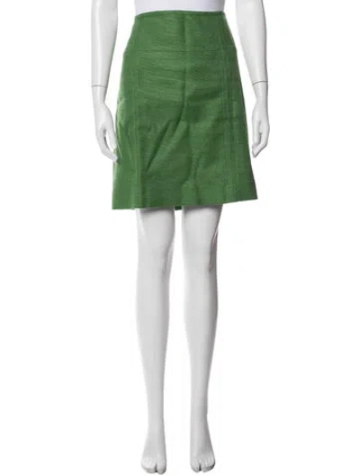 Pre-owned S Max Mara Linen Mini Skirt In Green